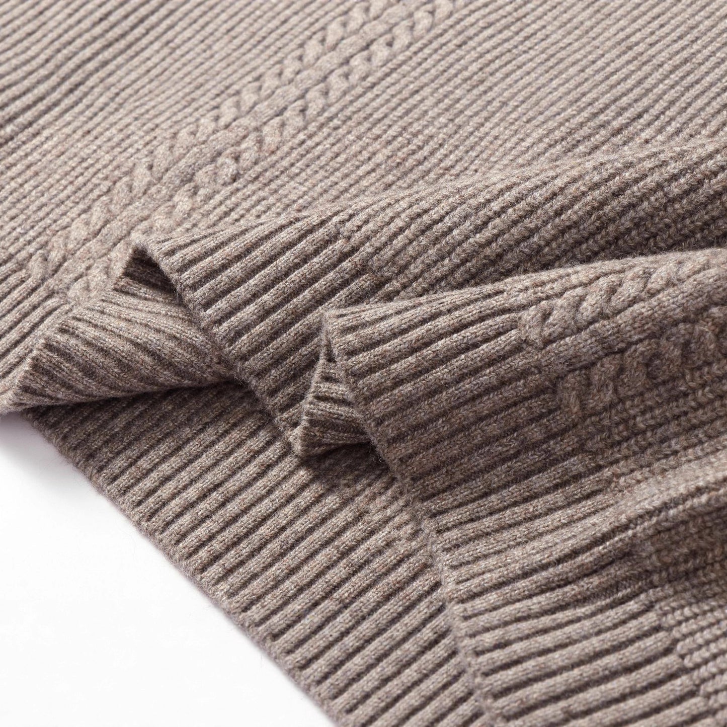 Solid Color Henley Neck Knitwear Unisex Loose Crewneck Sweater