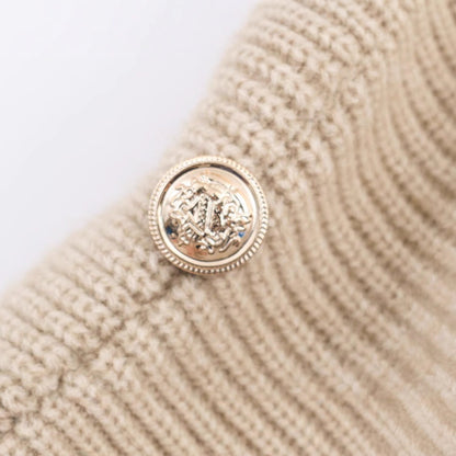 Splicing bat sleeve shoulder buckle irregular knit sweater top for women